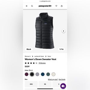 Patagonia Women's Down Sweater Vest